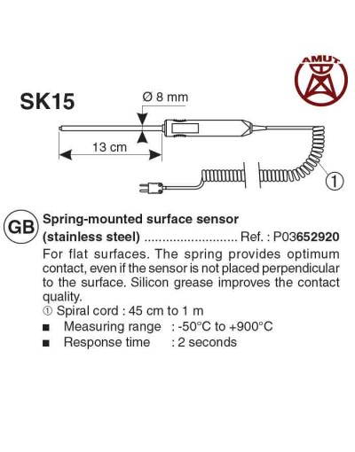 ترموکوپل نوع K مدل SK15 رنج دمای -50 تا 900 درجه سانتیگراد ترموکوپل نوع K مدل SK15 رنج دمای -50 تا 900 درجه سانتیگراد