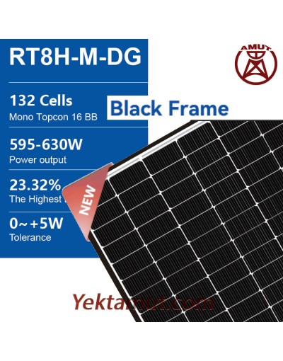پنل خورشیدی 630 وات بایفشیال TOPCon فریم مشکی مدل RT8I-M-DG-630 برند Restar Solar پنل خورشیدی 630 وات بایفشیال TOPCon فریم مشکی مدل RT8I-M-DG-630 برند Restar Solar