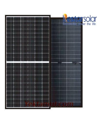 پنل خورشیدی 630 وات بایفشیال TOPCon فریم مشکی مدل RT8I-M-DG-630 برند Restar Solar 