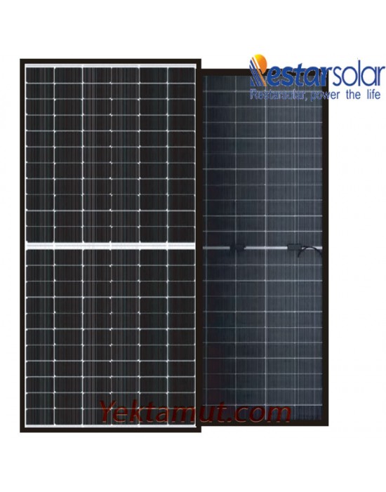 پنل خورشیدی 630 وات بایفشیال TOPCon فریم مشکی مدل RT8I-M-DG-630 برند Restar Solar پنل خورشیدی 630 وات بایفشیال TOPCon فریم مشکی مدل RT8I-M-DG-630 برند Restar Solar