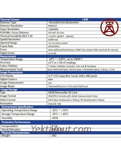 دوربین تصویربرداری حرارتی 1500 درجه i-640 ساتیر 480×640  دوربین تصویربرداری حرارتی 1500 درجه i-640 ساتیر 480×640
